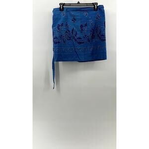 WITCH ROCK Women's Blue Butterfly Glitter Knit Wrap Mini Skirt SZ OS
